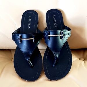 Nautical style Vegan flip flop boat slide